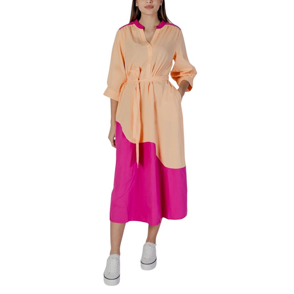 Orange Cotton Long Dress - ventzia