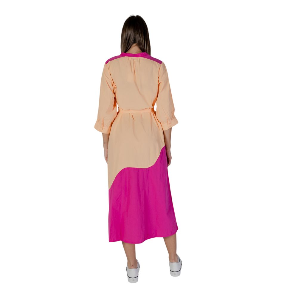 Orange Cotton Long Dress - ventzia