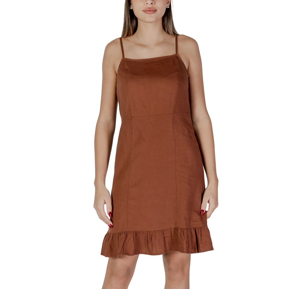 Brown Linen Midi - ventzia