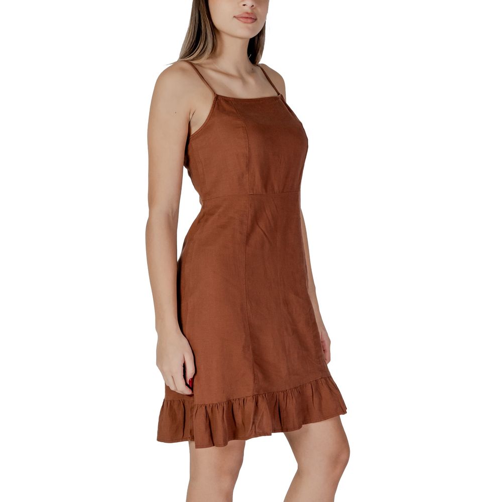 Brown Linen Midi - ventzia