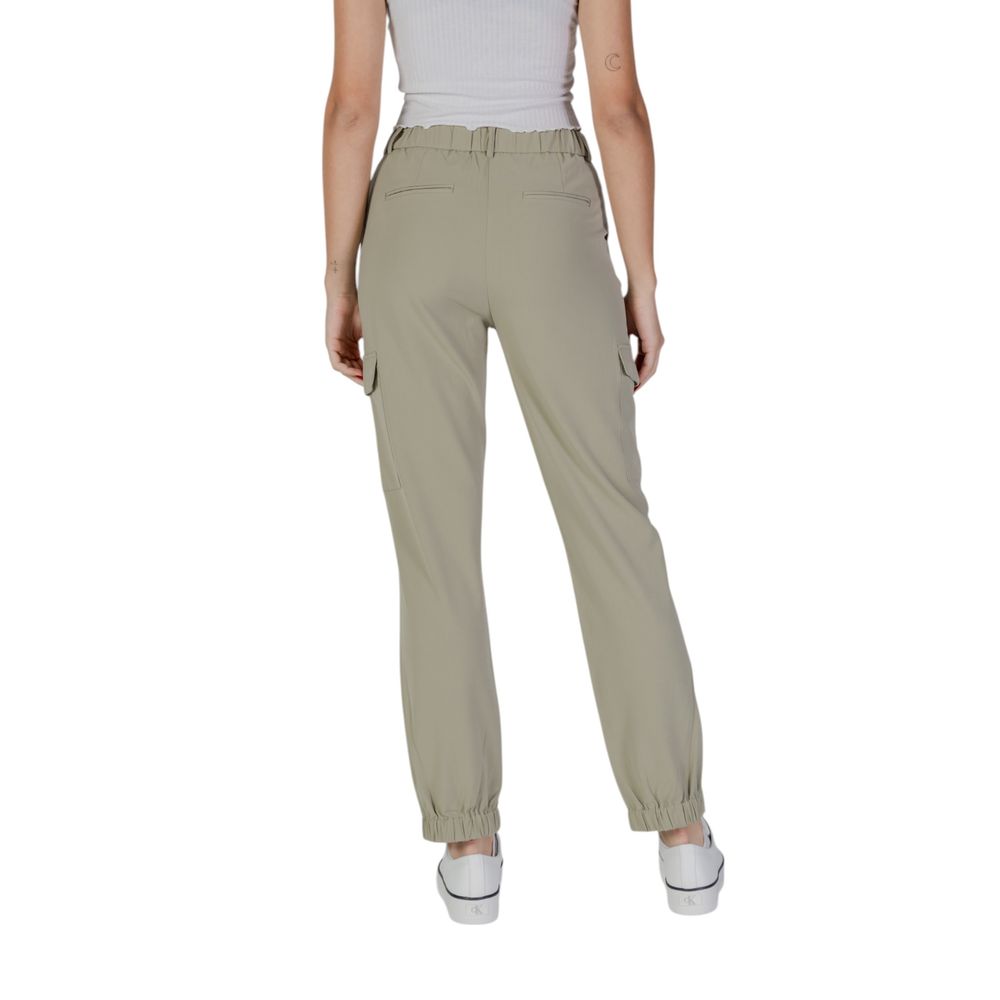 Green Polyester Cargo Pants - ventzia