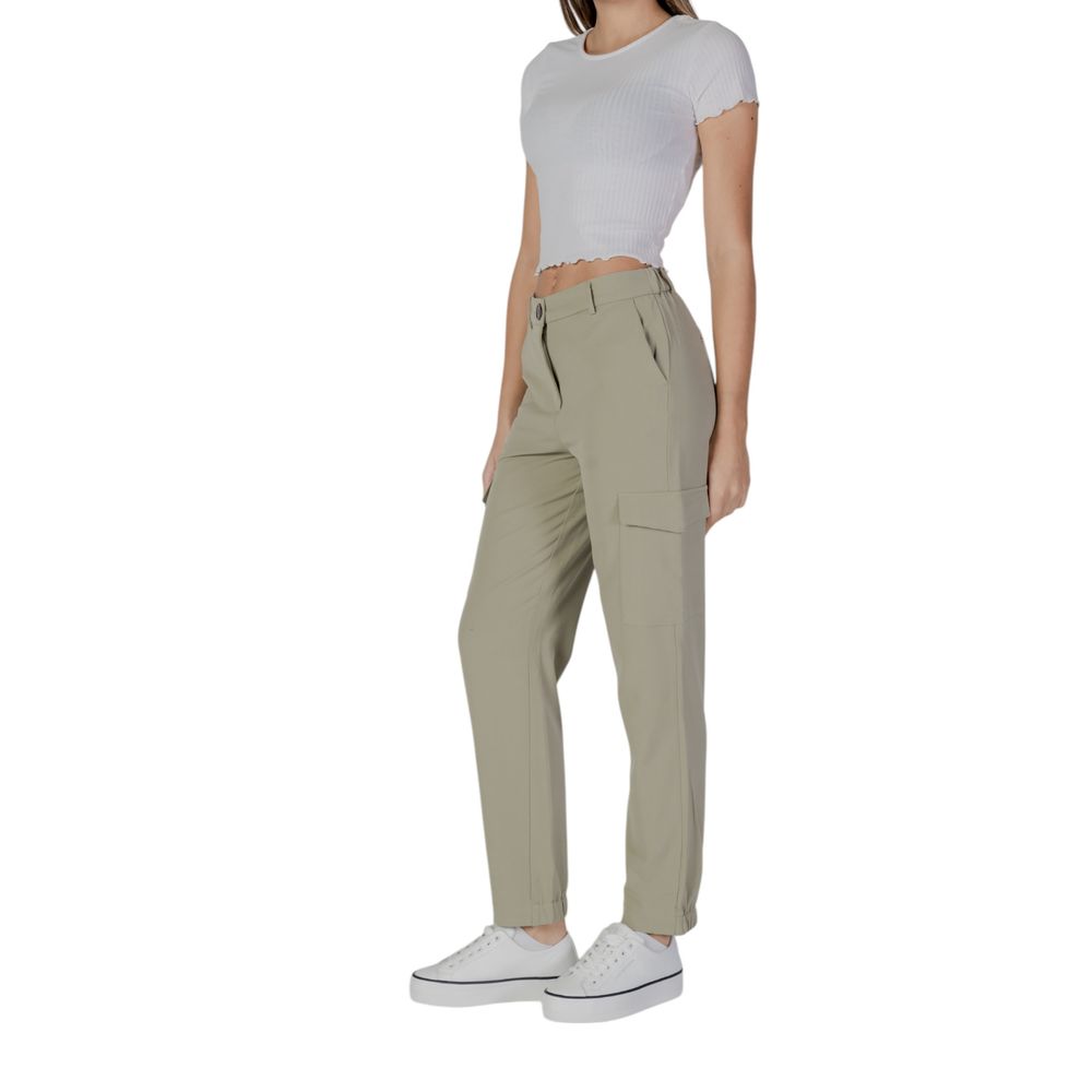 Green Polyester Cargo Pants - ventzia