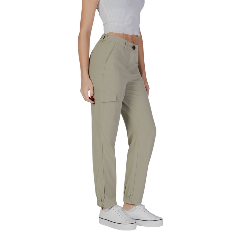 Green Polyester Cargo Pants - ventzia