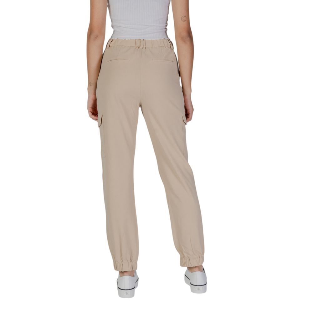Beige Polyester Pant - ventzia