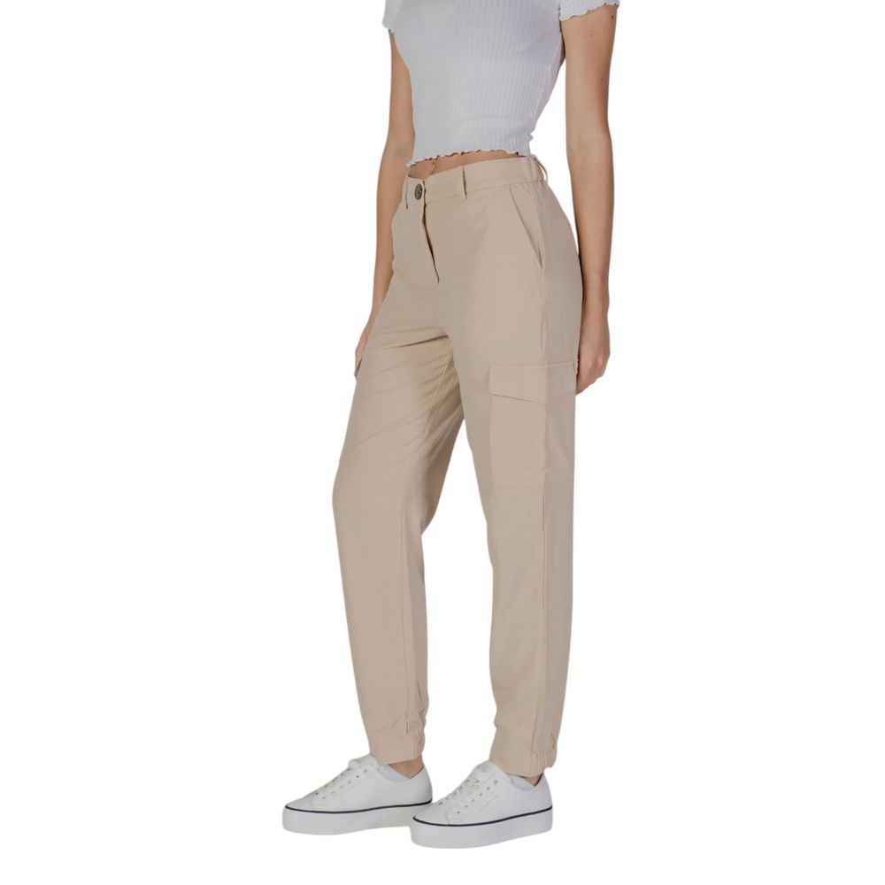 Beige Polyester Pant - ventzia