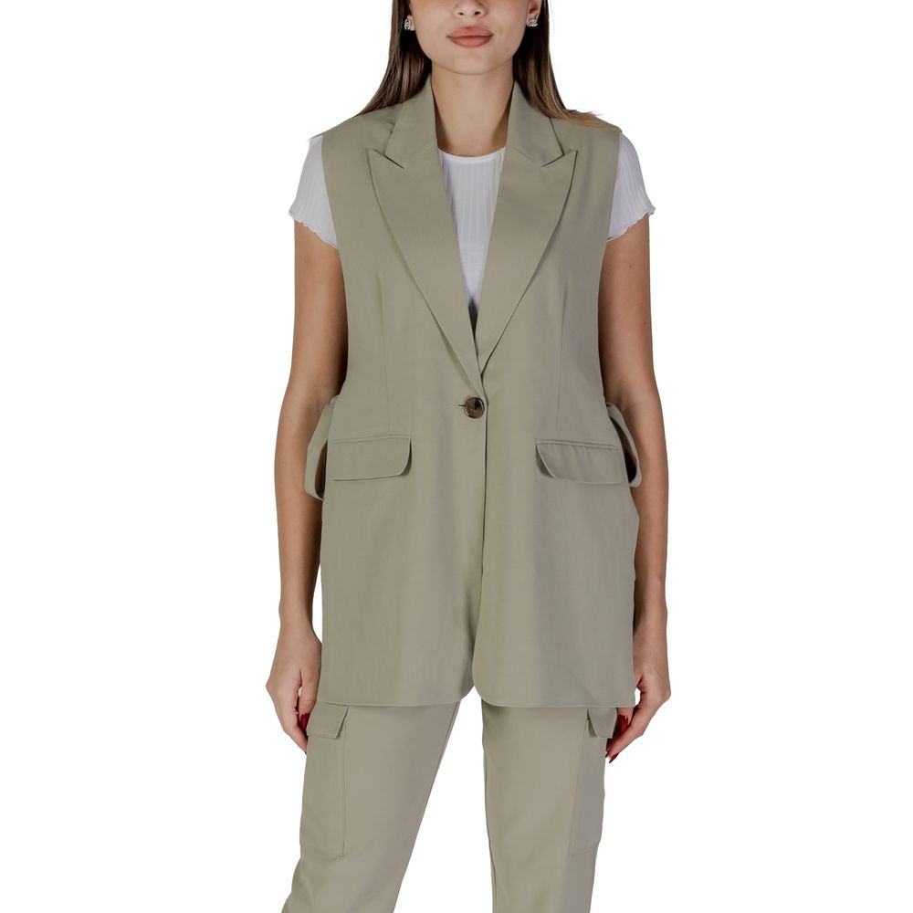 Green Polyester Waistcoat - ventzia