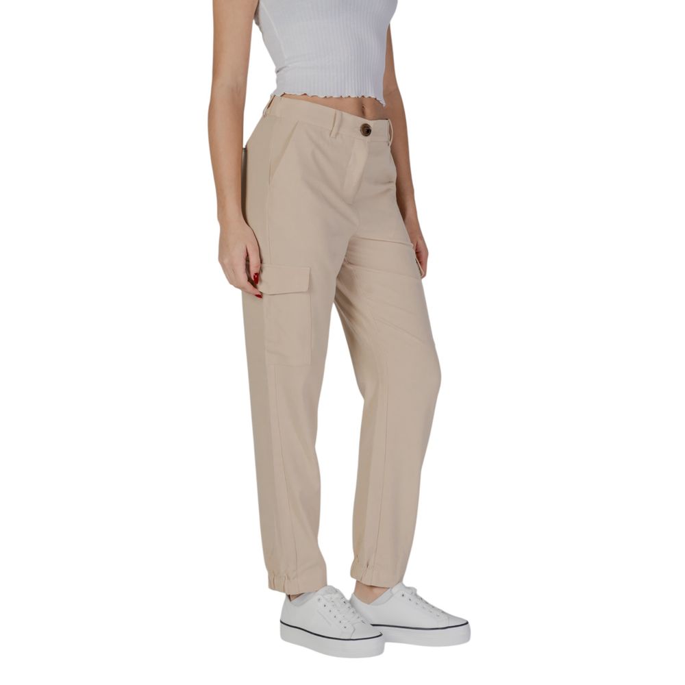 Beige Polyester Pant - ventzia