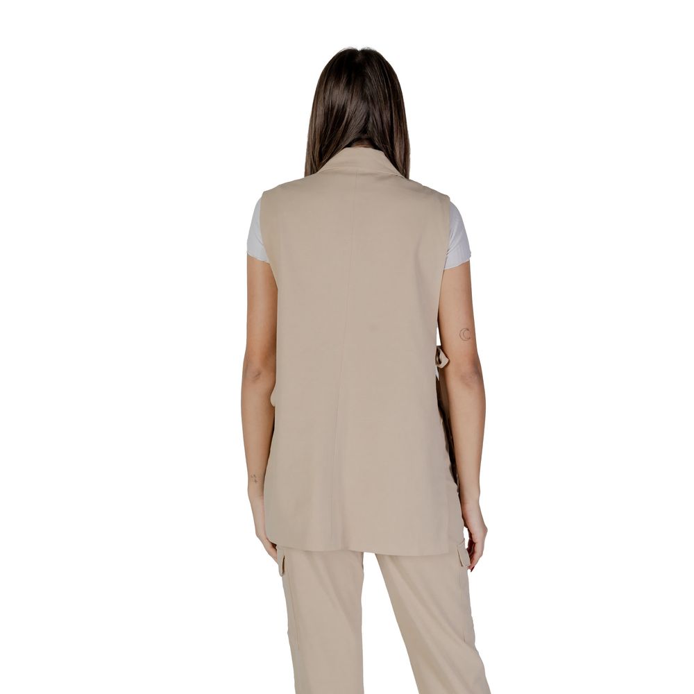 Beige Polyester Waistcoat - ventzia