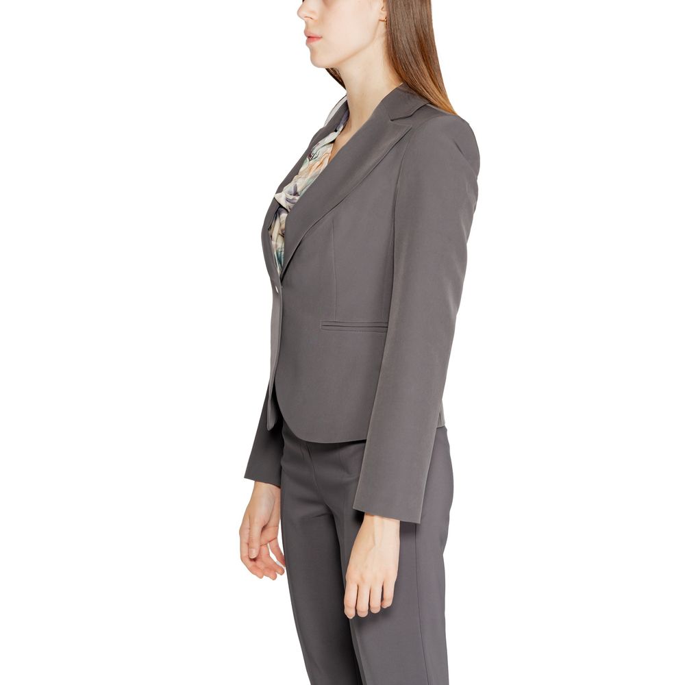 Gray Polyester Blazer - ventzia