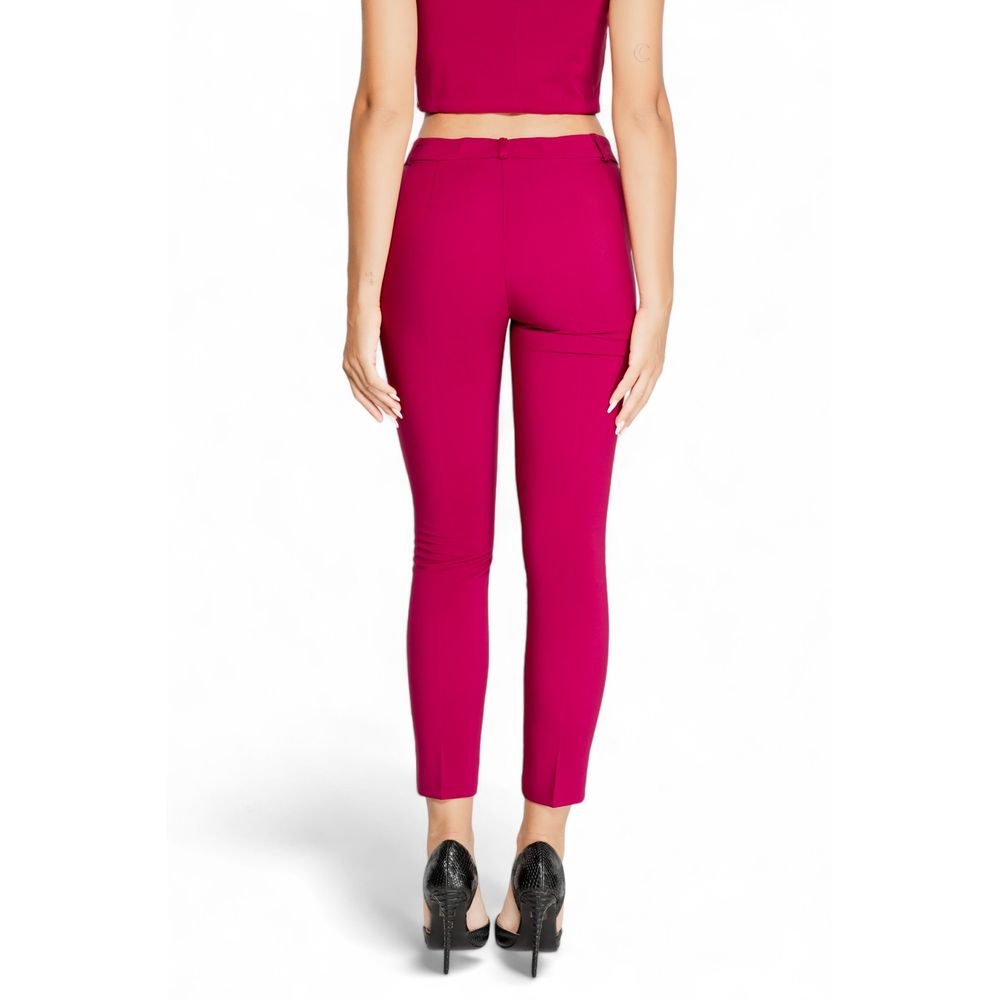 Bordeaux Polyester Casual Pants - ventzia