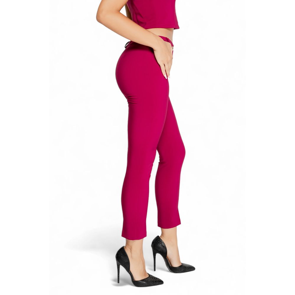 Bordeaux Polyester Casual Pants - ventzia