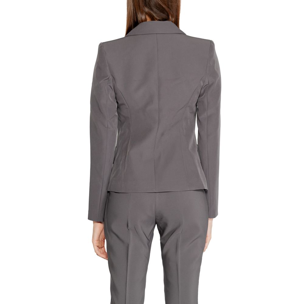 Gray Polyester Blazer - ventzia