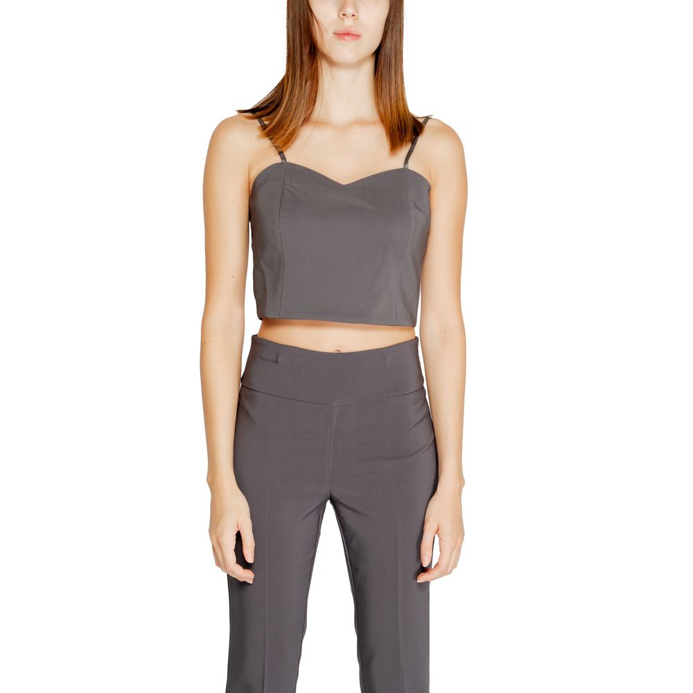 Gray Polyester Top - ventzia