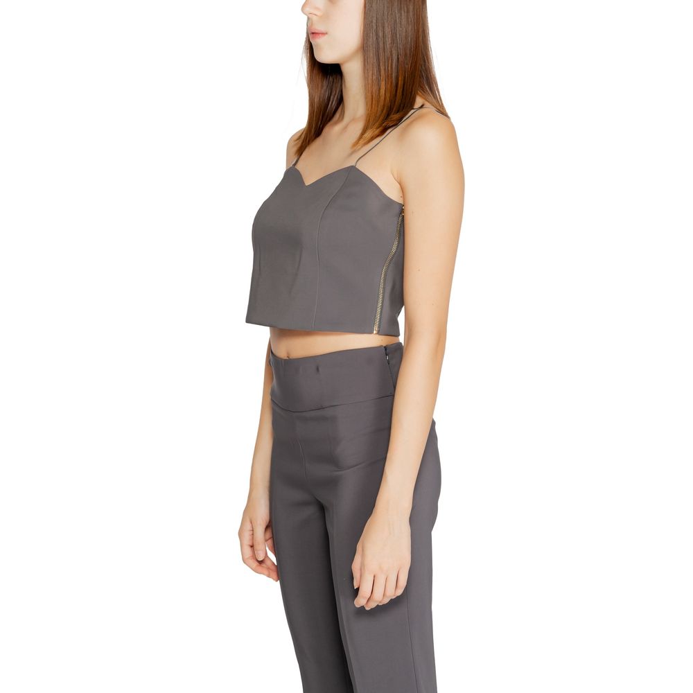 Gray Polyester Top - ventzia