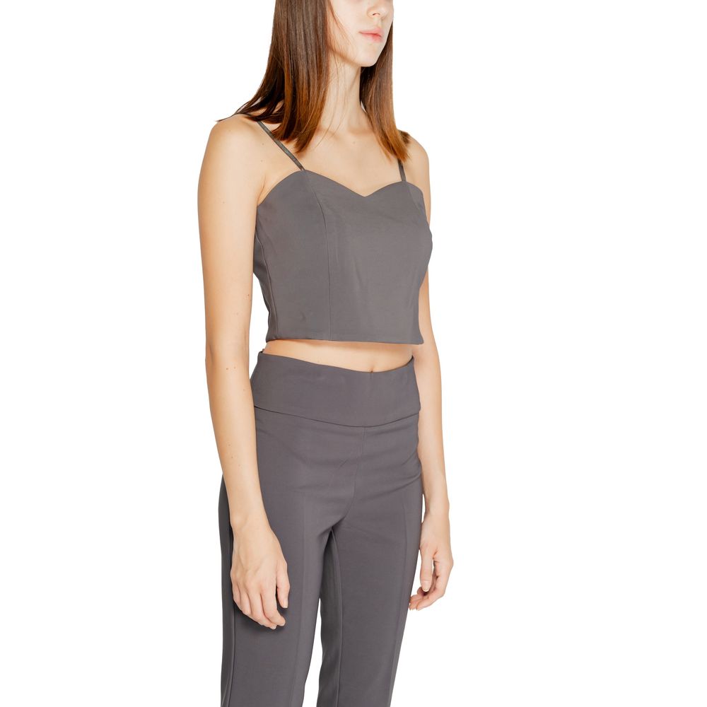 Gray Polyester Top - ventzia
