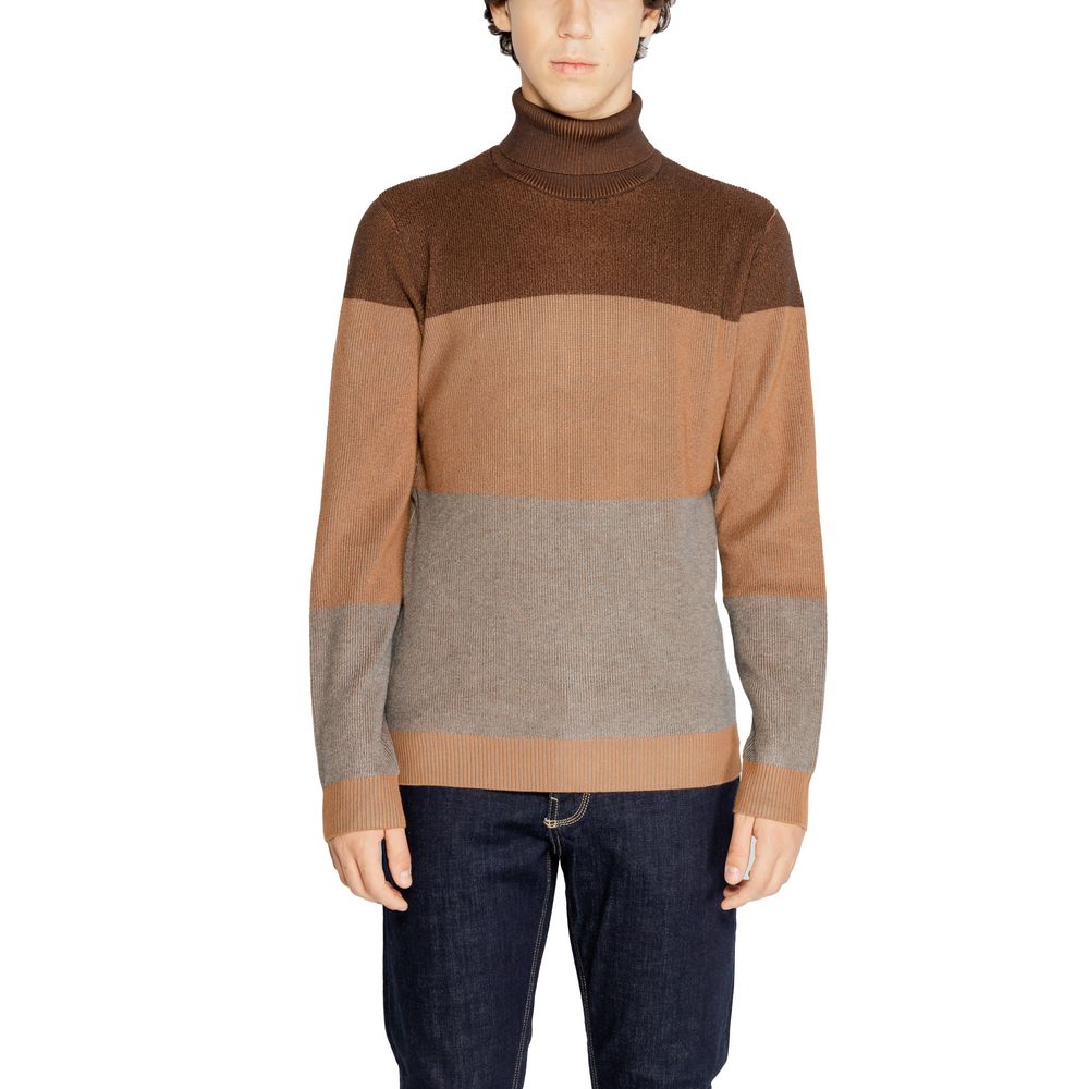 Brown Viscose Turtleneck - ventzia