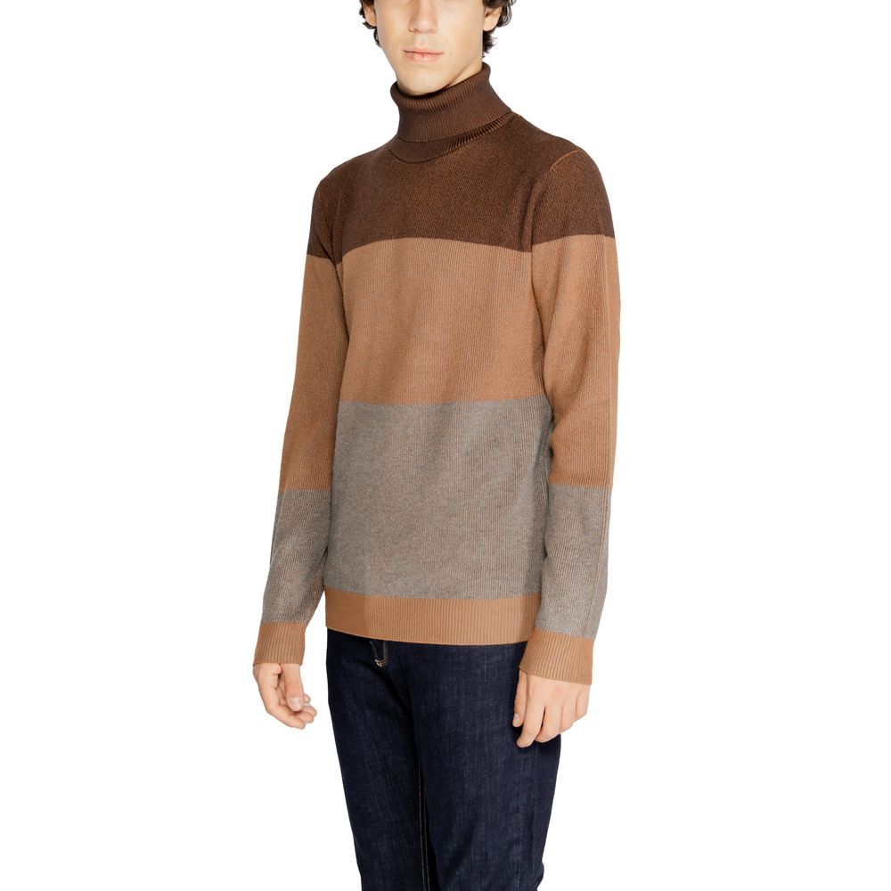 Brown Viscose Turtleneck - ventzia