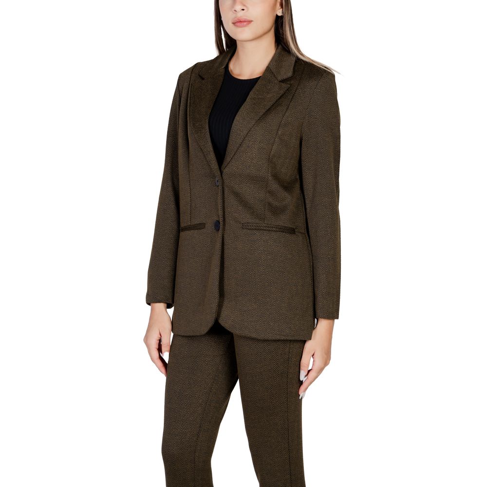 Green Polyester Blazer - ventzia