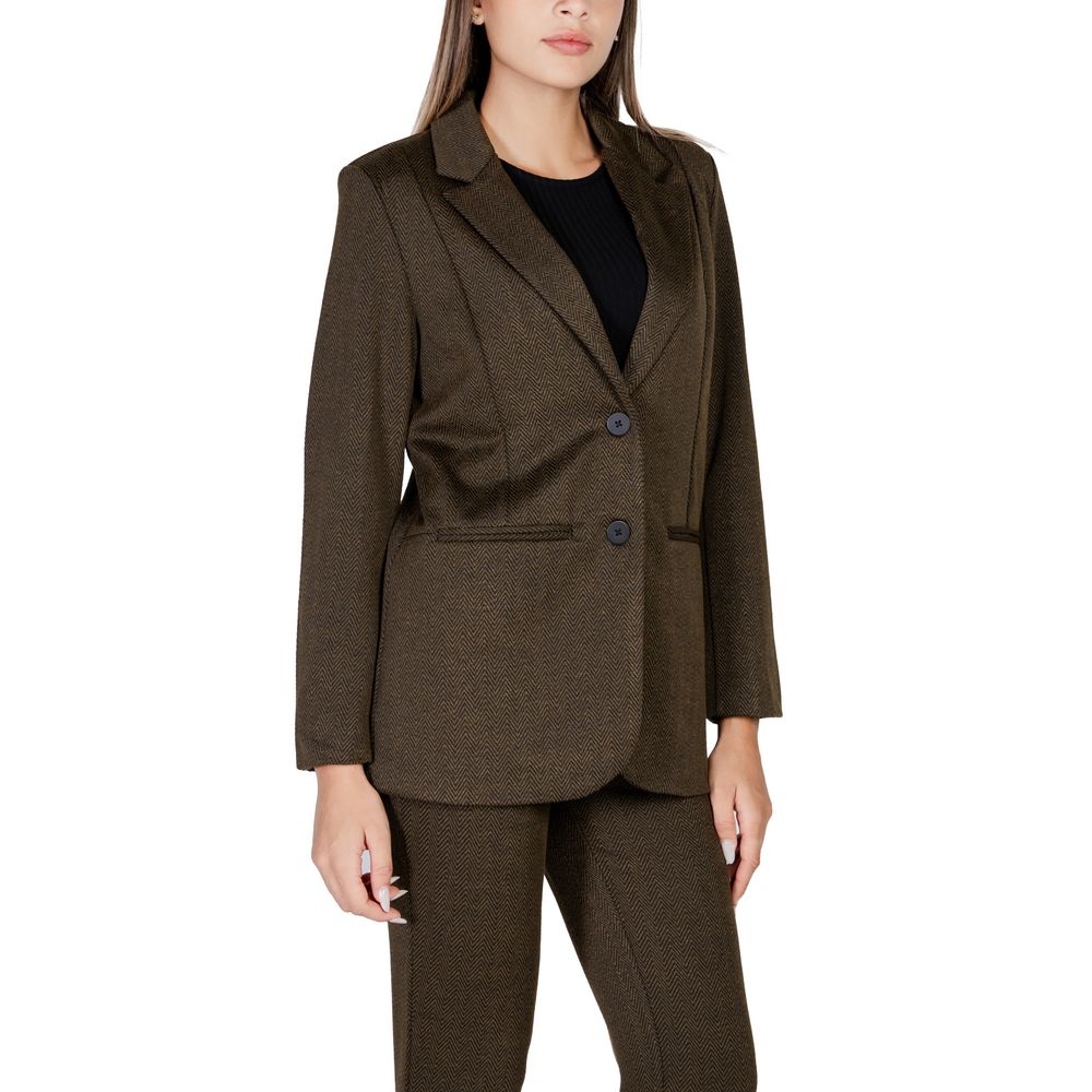 Green Polyester Blazer - ventzia