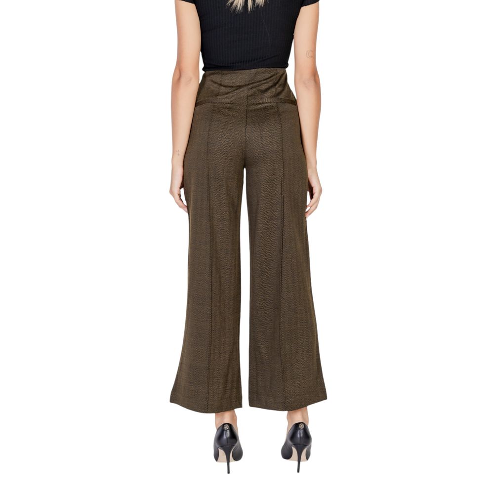 Green Polyester Casual Pants - ventzia
