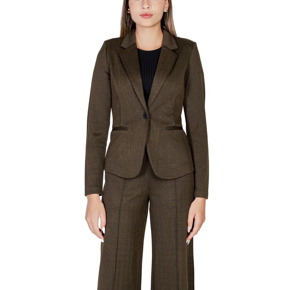 Green Polyester Blazer - ventzia