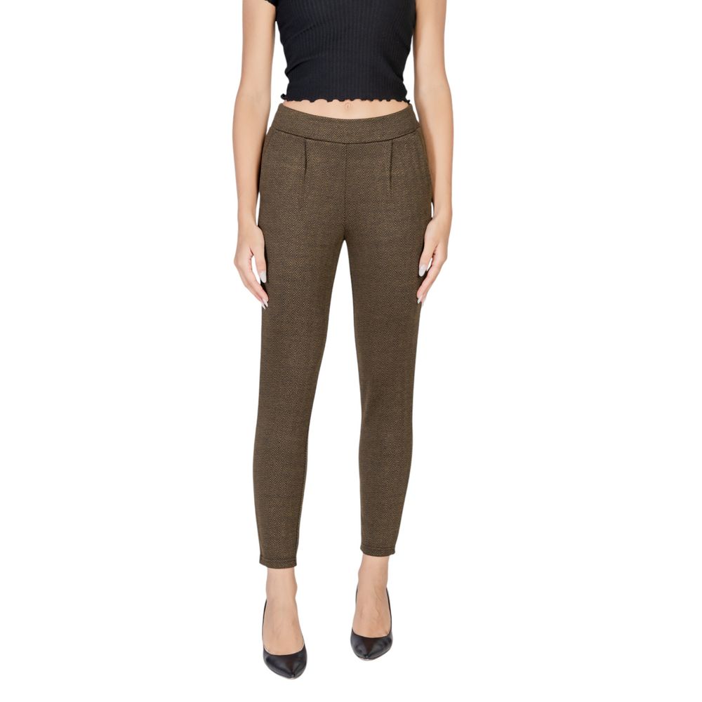 Green Polyester Skinny Pant - ventzia
