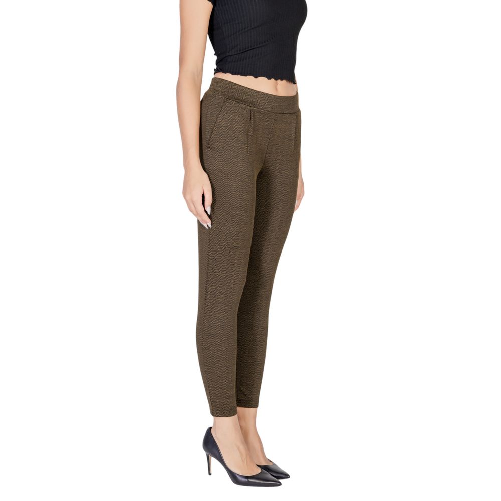 Green Polyester Skinny Pant - ventzia