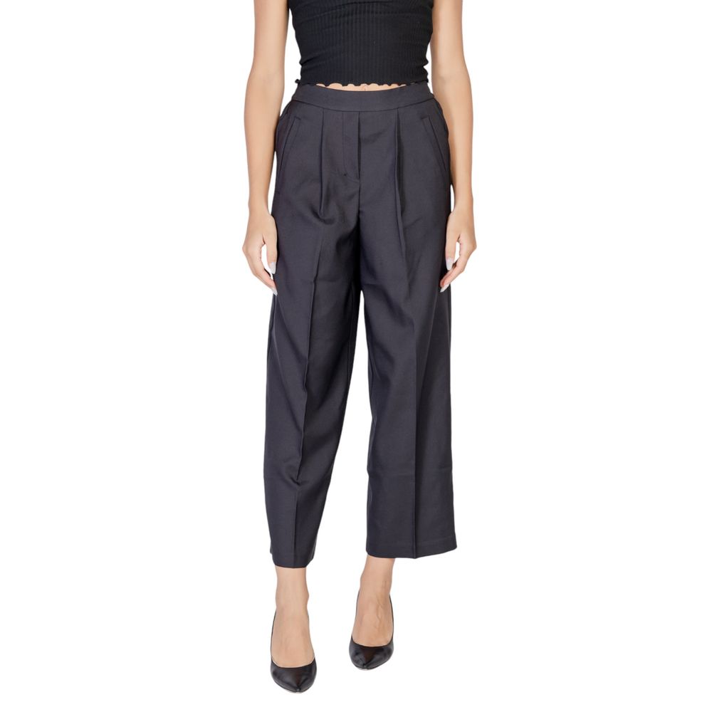 Black Polyester Pant - ventzia