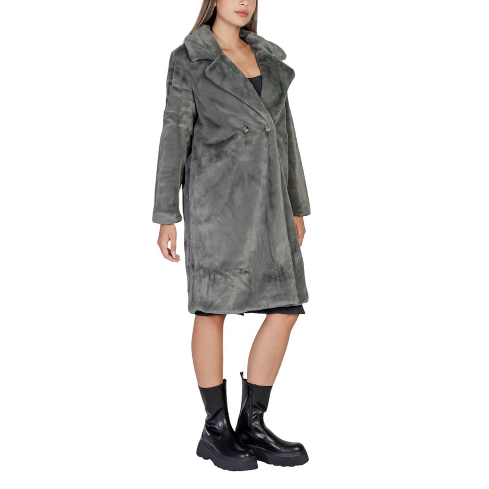 Black Polyester Coat - ventzia