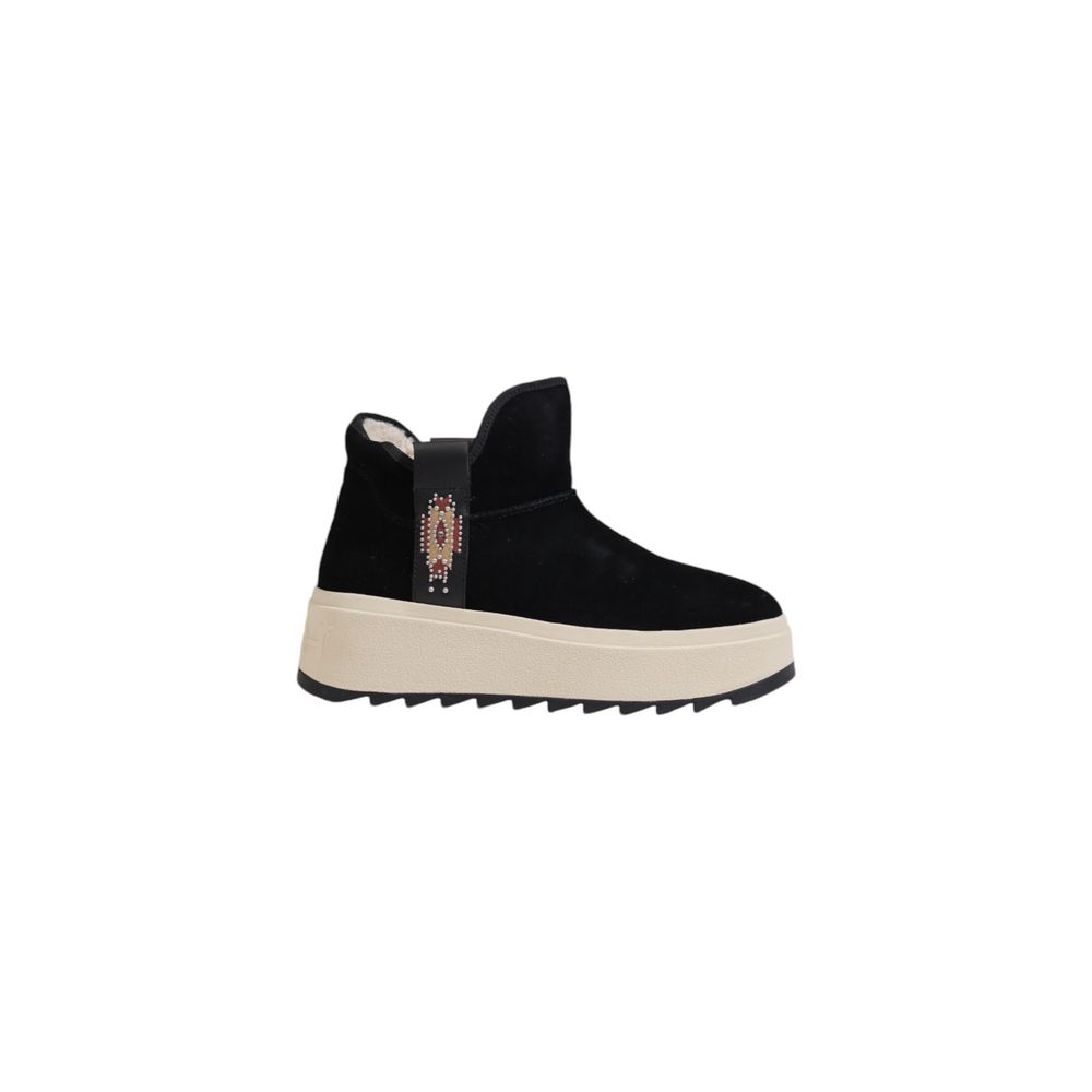 Black Suede Leather Ankle Boots - ventzia