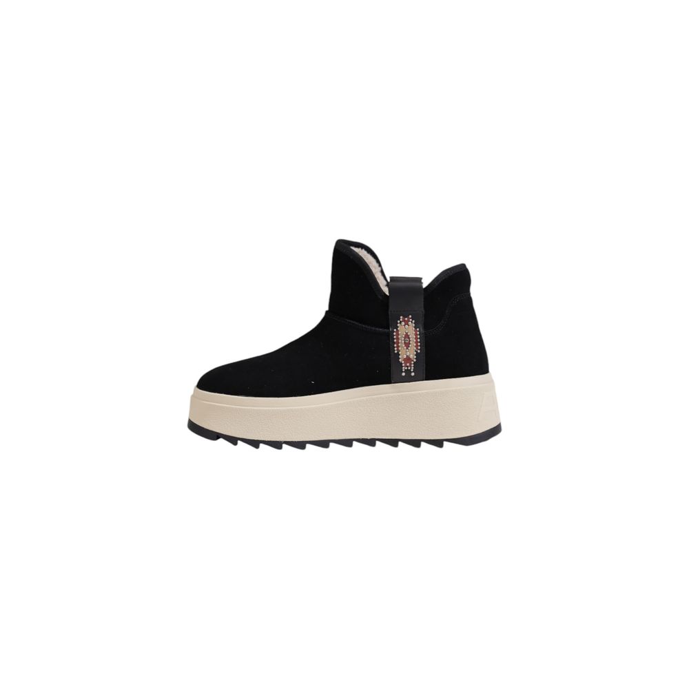 Black Suede Leather Ankle Boots - ventzia