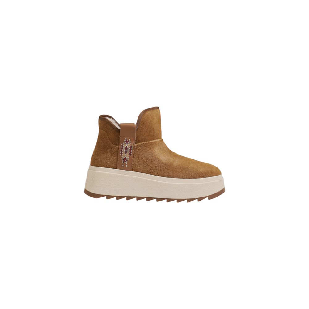 Brown Suede Leather Ankle Boots - ventzia