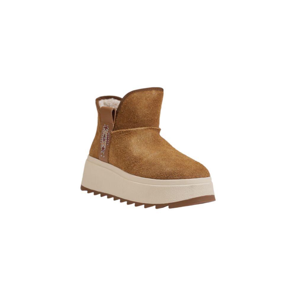 Brown Suede Leather Ankle Boots - ventzia