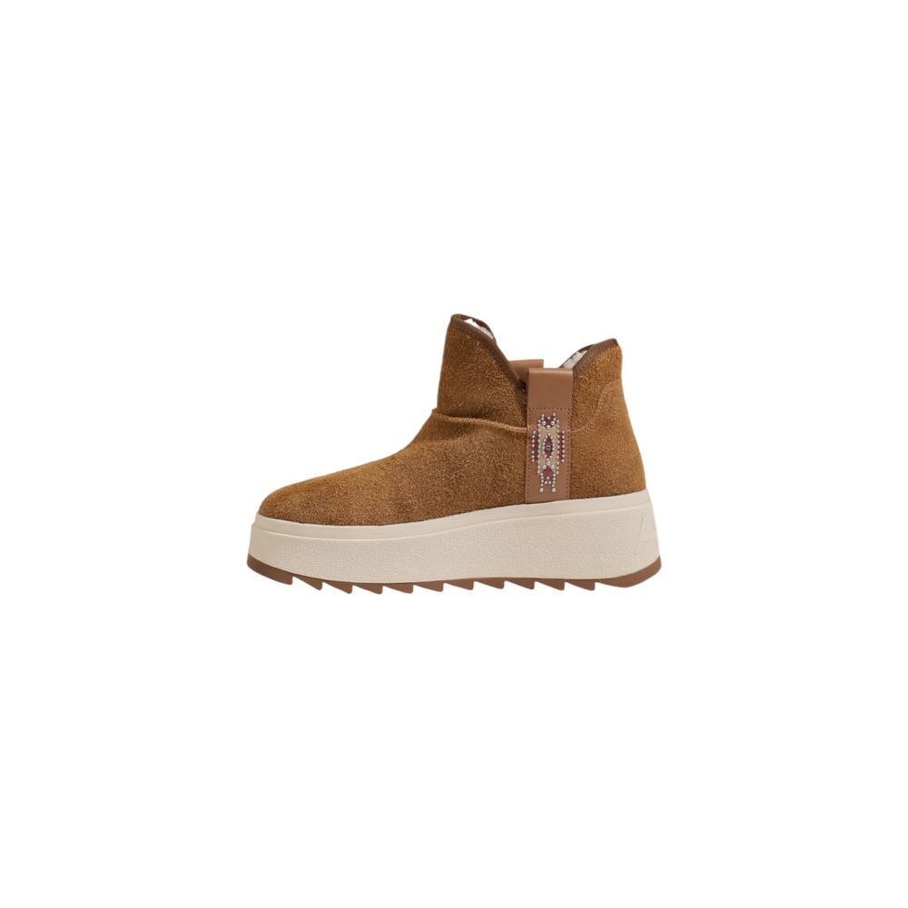 Brown Suede Leather Ankle Boots - ventzia