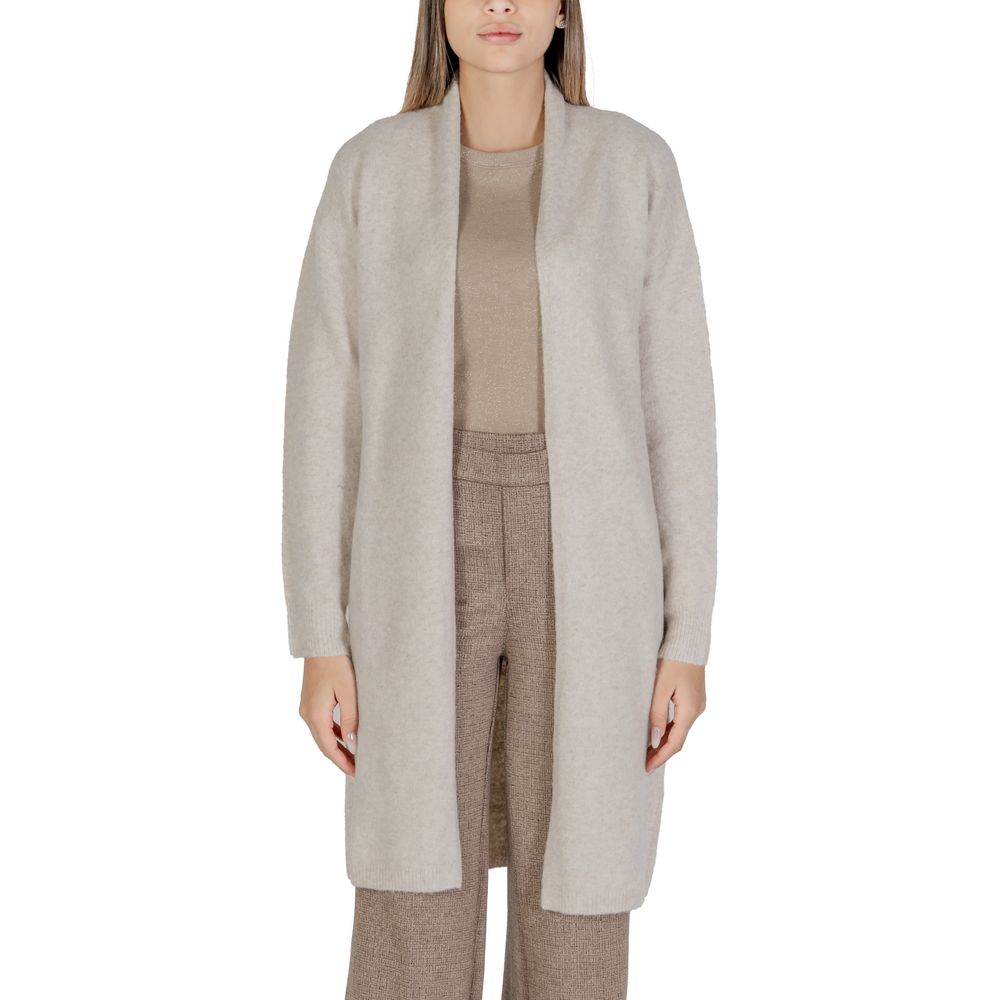 Beige Polyester Cardigan - ventzia