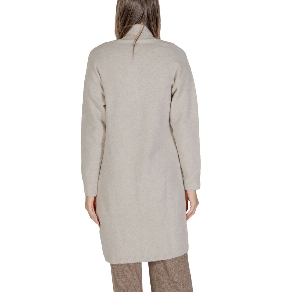 Beige Polyester Cardigan - ventzia