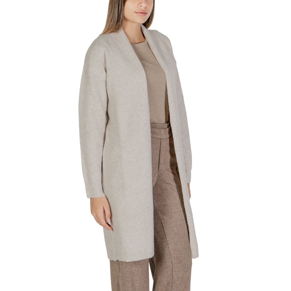 Beige Polyester Cardigan - ventzia