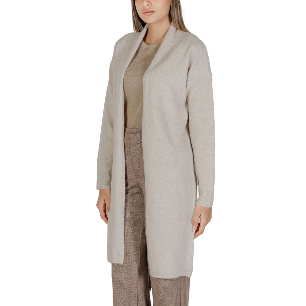 Beige Polyester Cardigan - ventzia