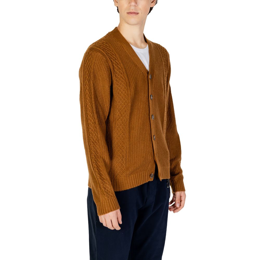 Beige Polyester Cardigan - ventzia