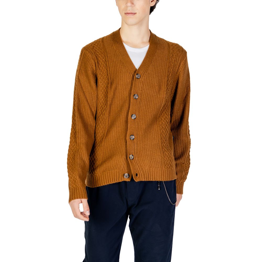 Beige Polyester Cardigan - ventzia