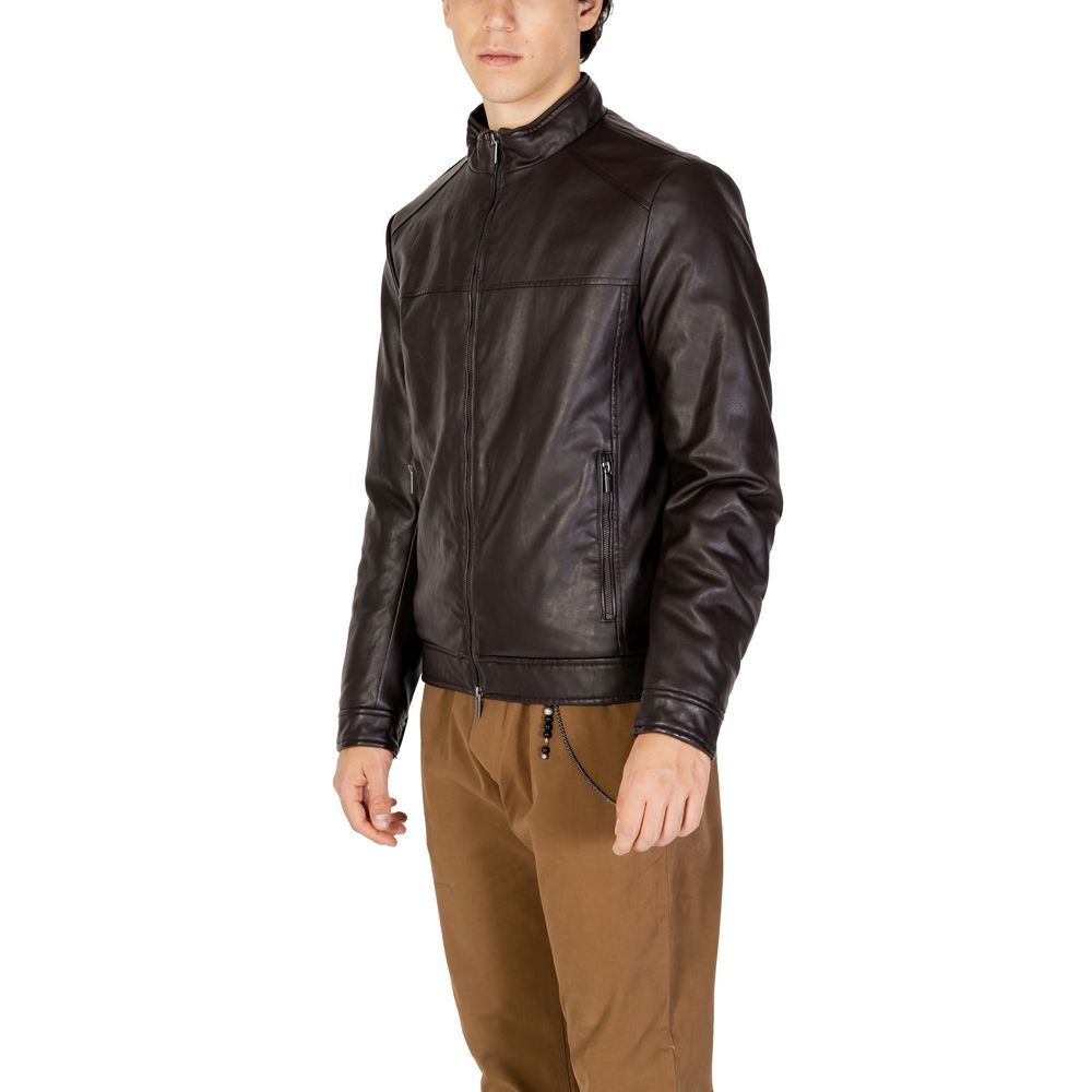 Brown Viscose Jackets & Coat - ventzia