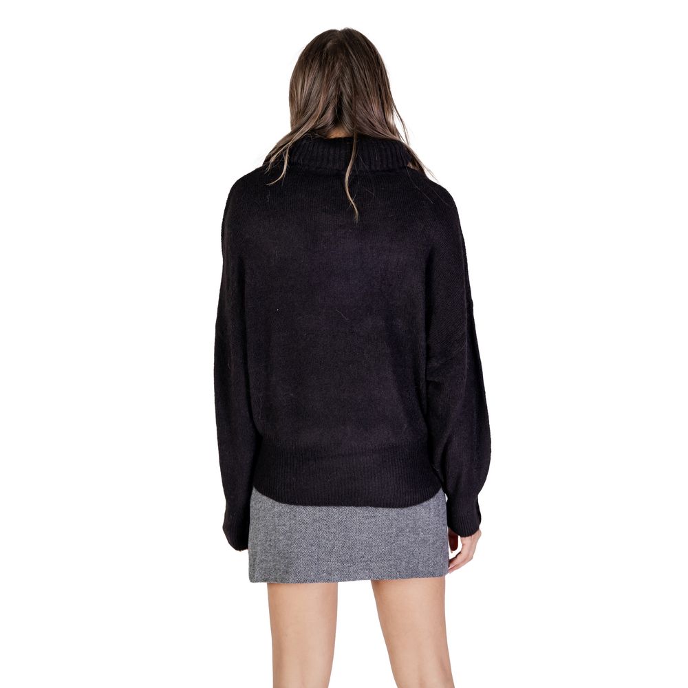 Black Marabou Turtleneck