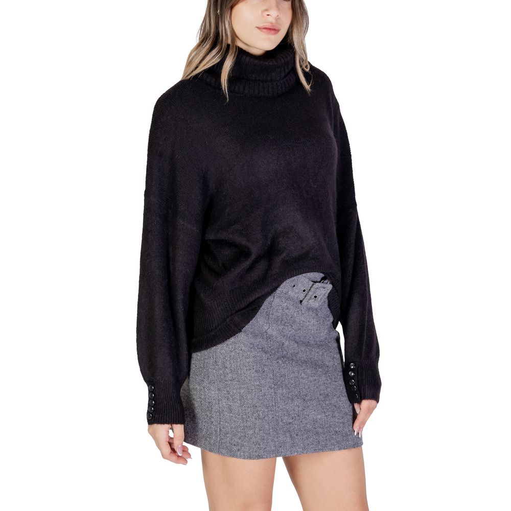 Black Marabou Turtleneck