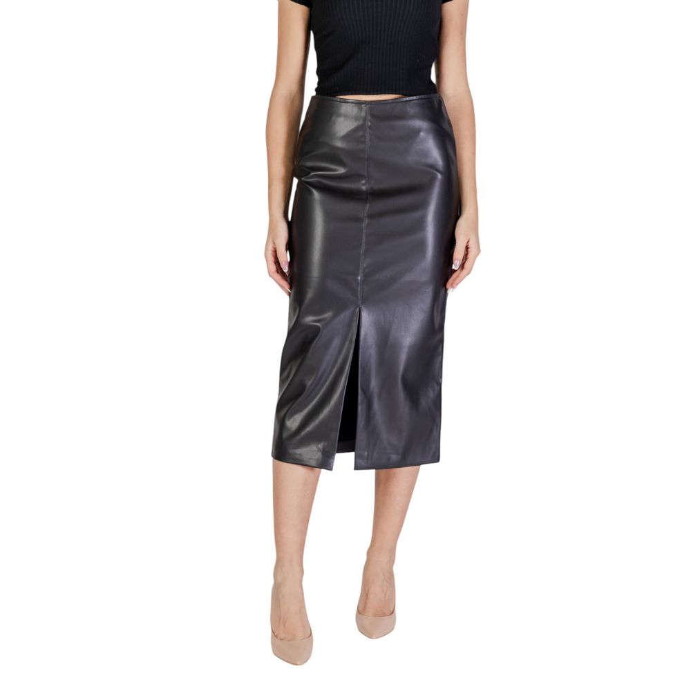 Black Polyester Skirt - ventzia