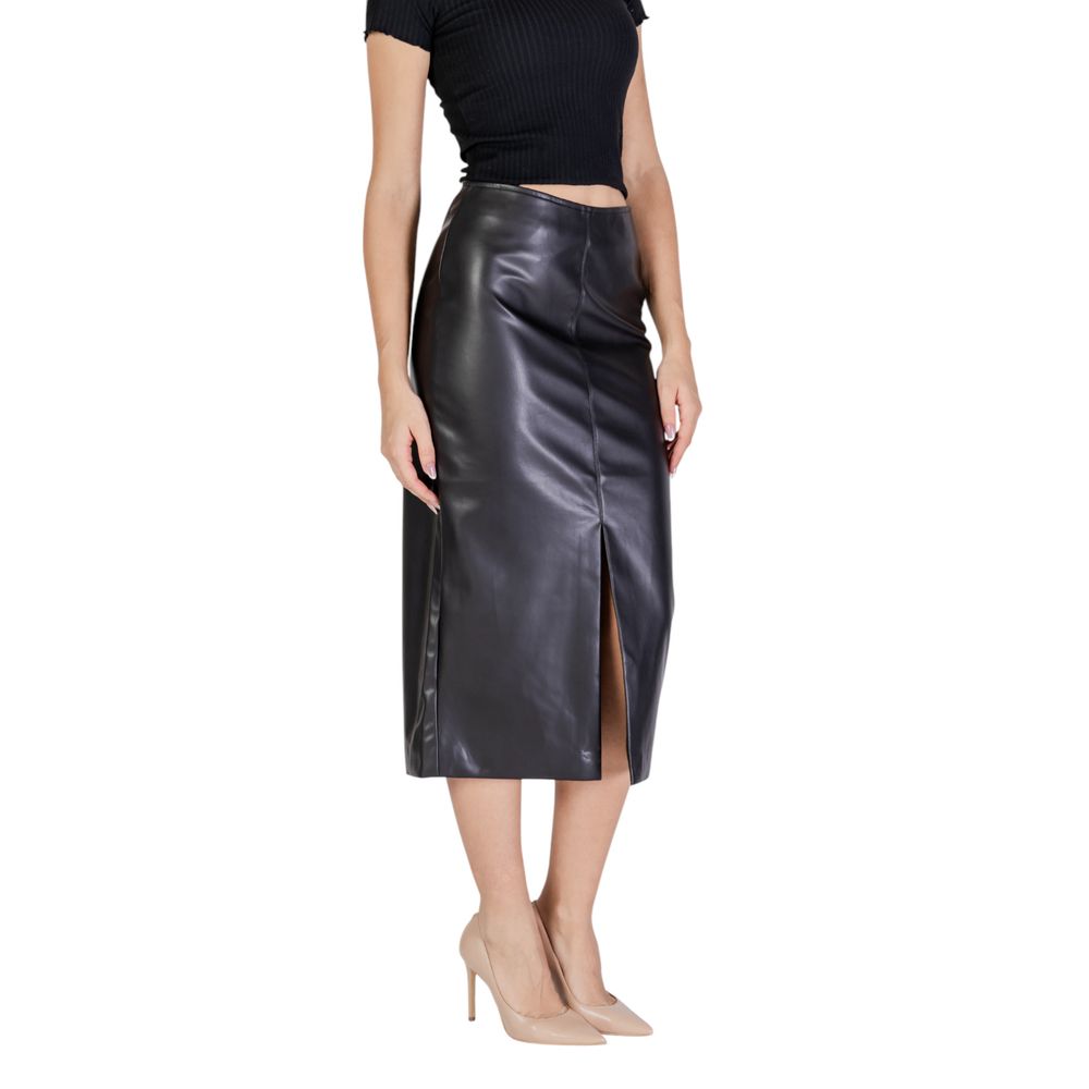Black Polyester Skirt - ventzia