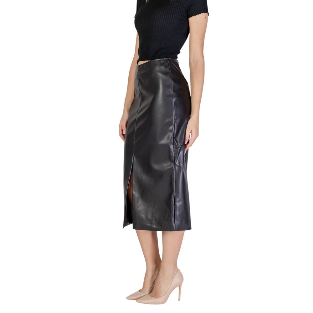 Black Polyester Skirt - ventzia