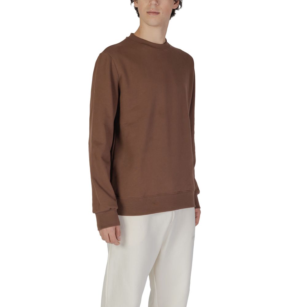 Brown Cotton Sweatshirt - ventzia