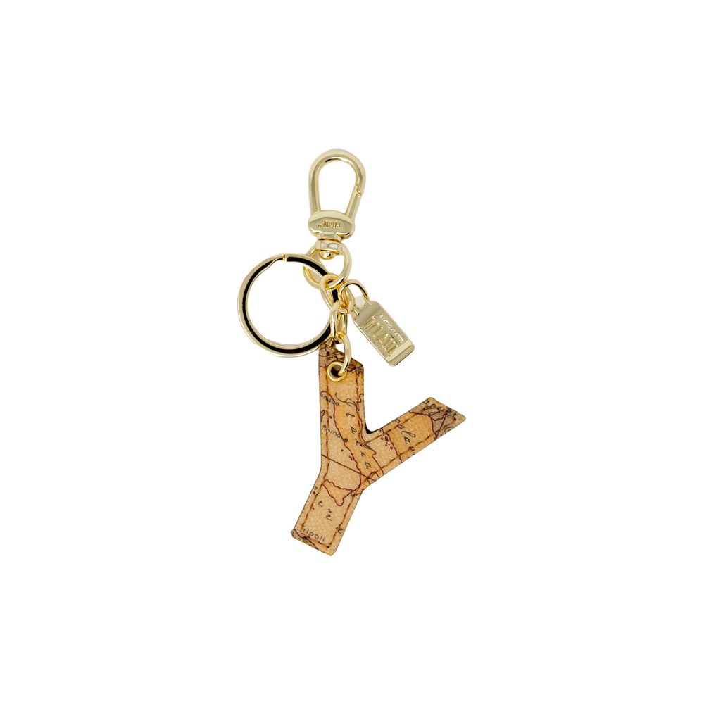 Beige Artificial Leather Keychain - ventzia