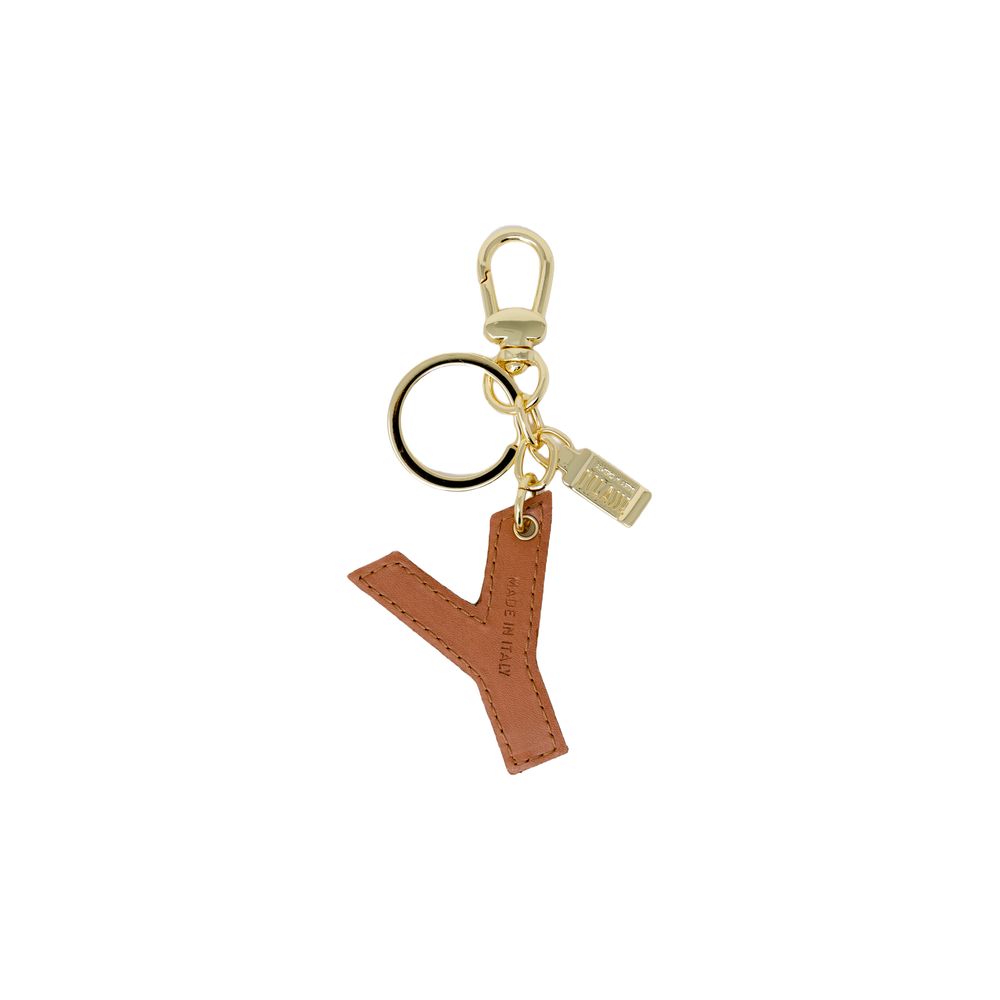 Beige Artificial Leather Keychain - ventzia