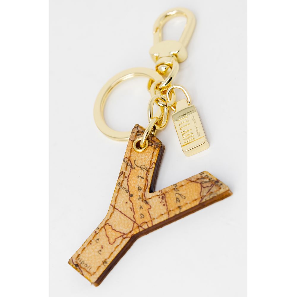 Beige Artificial Leather Keychain - ventzia